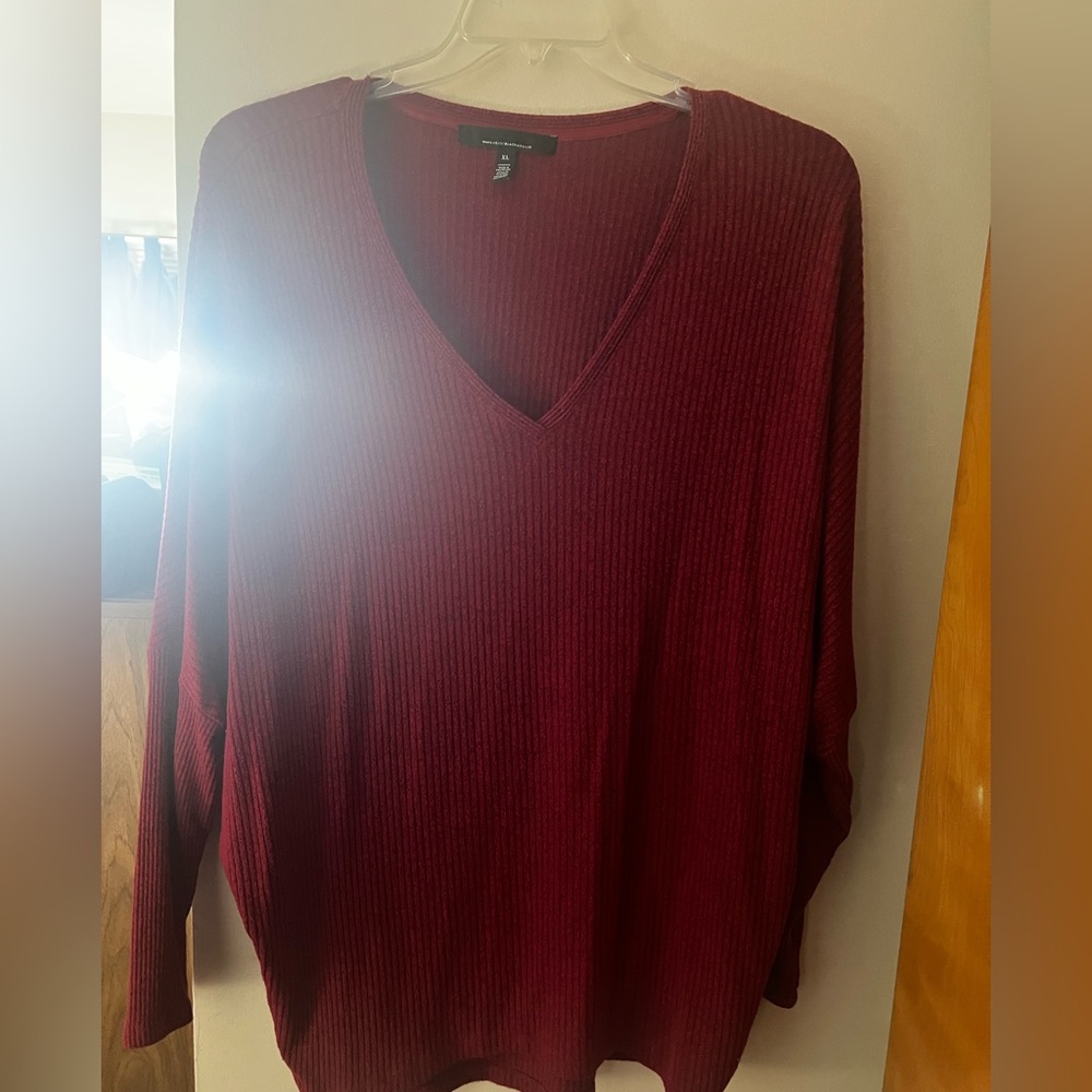 WHBM Ribbed V Neck Tunic XL